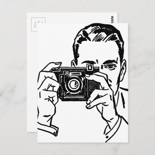  Man met camera Briefkaart (Voorkant / Achterkant)