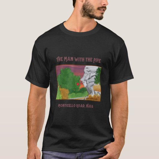Man met de pijp Napa Valley Wine Country Art Nap T-shirt (Voorkant)