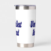 Man met donkerblauwe halve tekst geïsoleerde drinkbeker (Rechts)