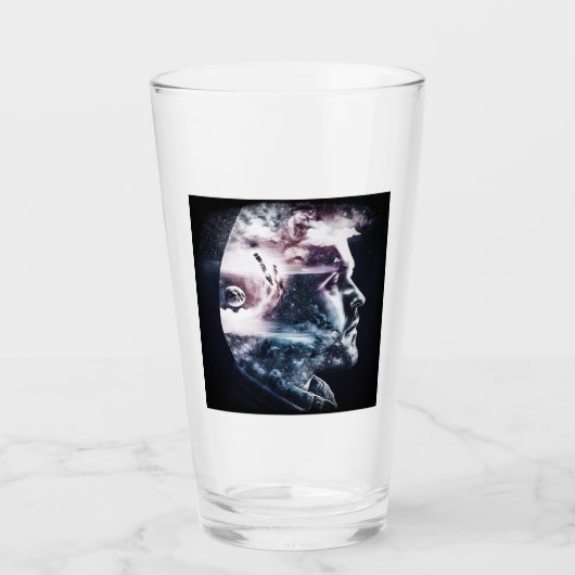 Man met dubbele blootstelling glas (Voorkant)