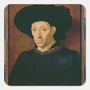 Man met een glaasje wijn vierkante sticker