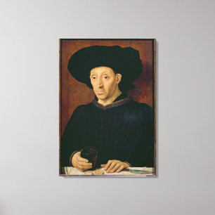 Man met een glas wijn canvas afdruk