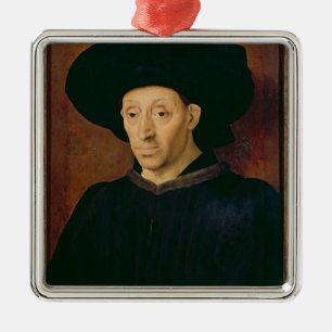 Man met een glas wijn metalen ornament