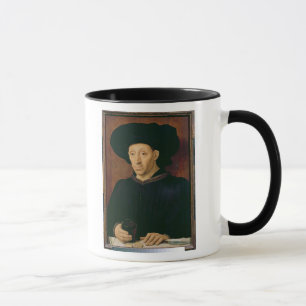 Man met een glas wijn mok