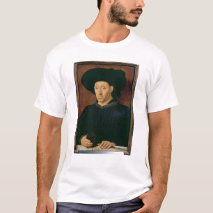 Man met een glas wijn t-shirt