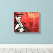 Man met een hoorn canvas afdruk (Insitu (Houten vloer))