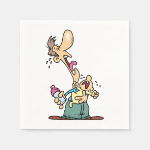 Man met een huilende Baby papieren servetten