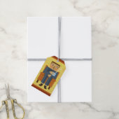 Man met een kop koffie cadeaulabel (Met Touw)