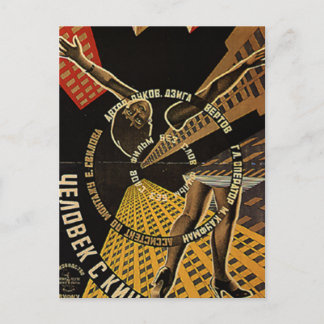 Man met een Poster Filmcamera Briefkaart