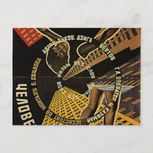 Man met een Poster Filmcamera Briefkaart