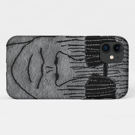 Man met glazen portrettekening Case-Mate iPhone case (Achterkant (horizontaal))