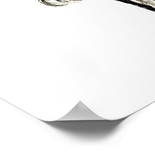 Man met krullende haas met zwarte zonnebril poster (Hoek)