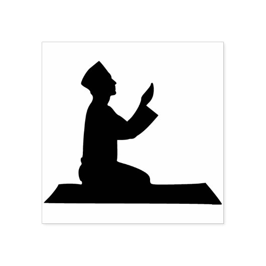 man met kunststempel voor gebeden rubberstempel (Afrduk)