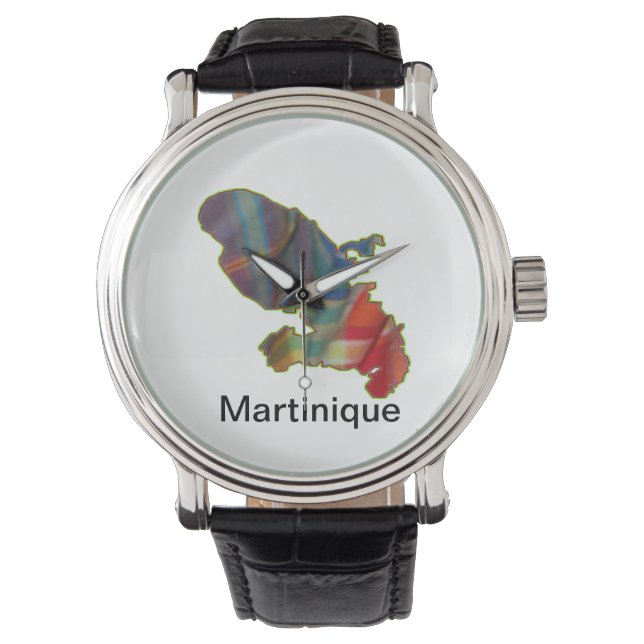 Man met Martinique-kaart Horloge (Voorkant)
