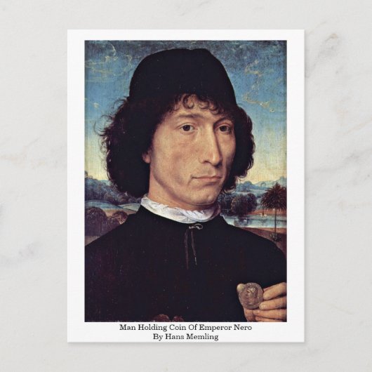 Man met Munt van keizer Nero door Hans Memling Briefkaart (Voorkant)