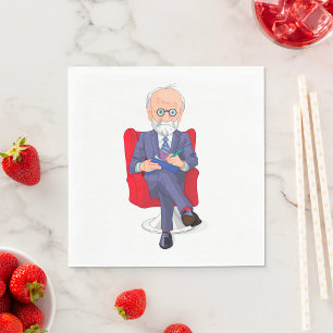 Man met opmerkingen servet