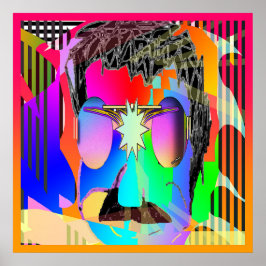 Man met Paarse objectieven Poster