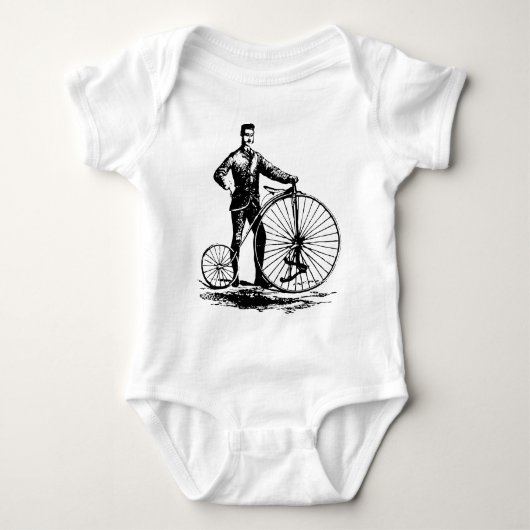 Man met Penny Farthing - zwart Romper (Voorkant)