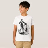 Man met Penny Farthing - zwart T-shirt (Voorkant volledig)