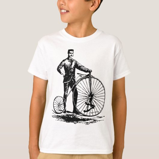 Man met Penny Farthing - zwart T-shirt (Voorkant)