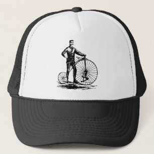Man met Penny Farthing - zwart Trucker Pet