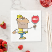 Man met stopteken servetten (Insitu)