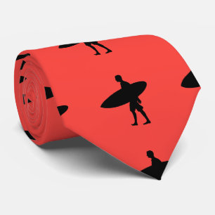 Man met surfplank stropdas