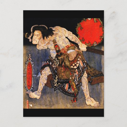 Man met Tattoos, Kunisada Japans kunstwerk Briefkaart (Voorkant)