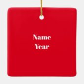 Man met twee blikken kerstversiering keramisch ornament (Achterkant)