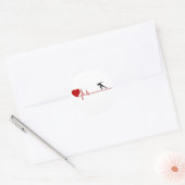 Man met uitvoerhartritmeticker ronde sticker (Envelop)