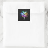 Man met universe galaxy nebula Head Vierkante Sticker (Tas)