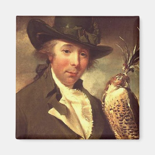 Man met valk magneet (Voorkant)