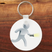 Man met zaklamp zoeken sleutelhanger (Voorkant)