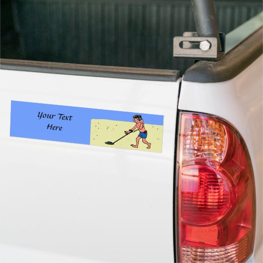 Man metaaldetecteren strand bumpersticker (Op Truck)