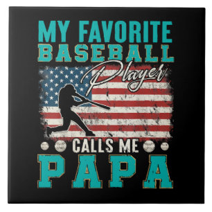 Man Mijn favoriete honkbalspeler noemt me papa Tegeltje