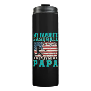 Man Mijn favoriete honkbalspeler noemt me papa Thermosbeker