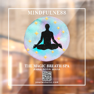 ** Man Mindfulness Reiki Yoga Meditation Window Cl Raamsticker