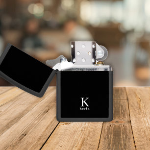 Man monogram naam aangepast eenvoudig elegant zwar