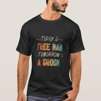 Man Morgen Vintage Bruidegom Bachelorfeest T-shirt