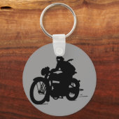  Man motorfiets Silhouette Classic Sleutelhanger (Voorkant)