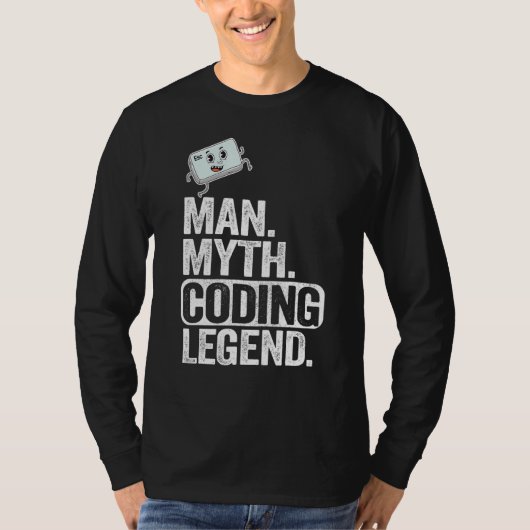 Man Myth Codering Legend Coder Pap Geek Computer P T-shirt (Voorkant)