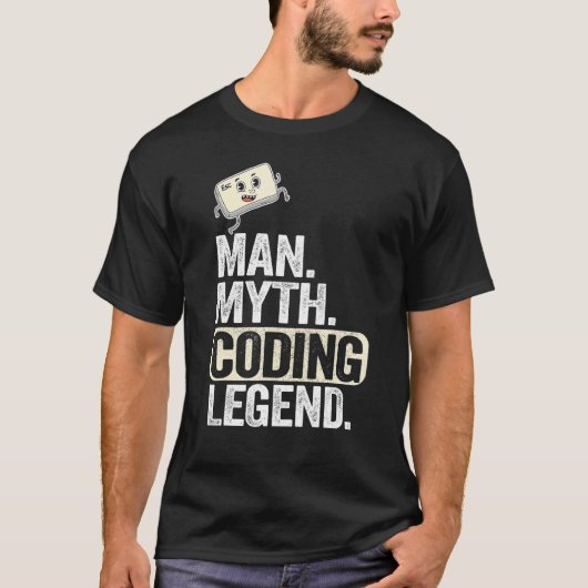 Man Myth Codering Legend Coder Pap Geek Computer P T-shirt (Voorkant)