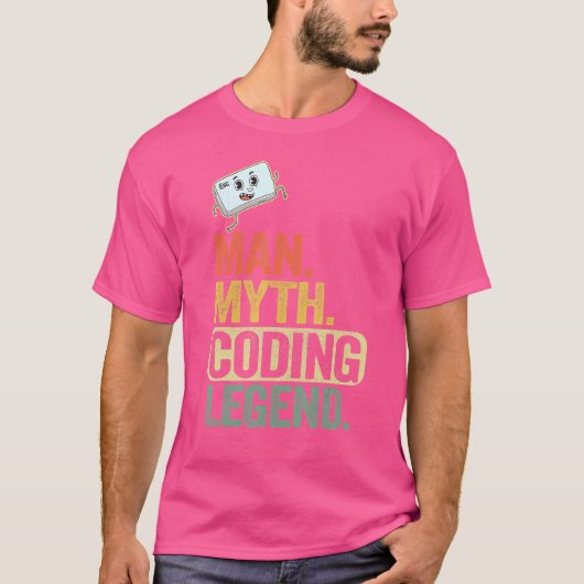 Man Myth Codering Legend Coder Pap Geek Computer P T-shirt (Voorkant)