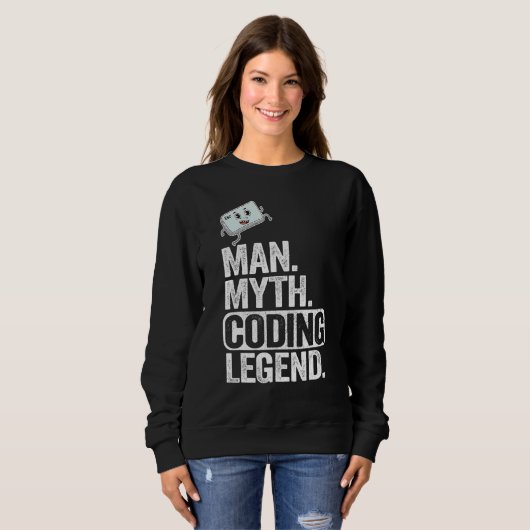 Man Myth Codering Legend Coder Pap Geek Computer P Trui (Voorkant volledig)