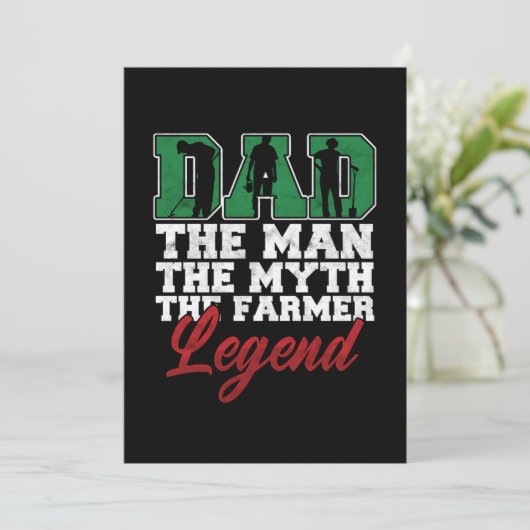 Man Myth Farmer Legend Vader Papa Farming Far Kaart (Staand voorkant)