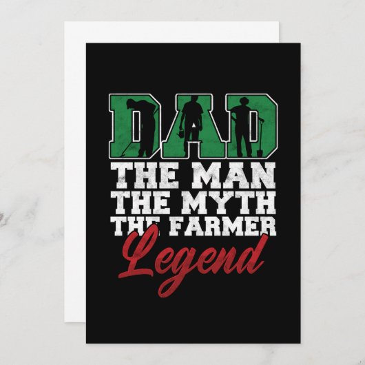 Man Myth Farmer Legend Vader Papa Farming Far Kaart (Voorkant / Achterkant)