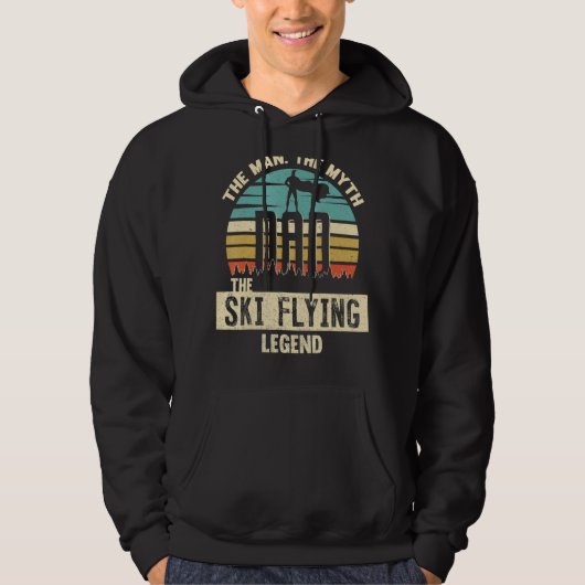 Man Myth Legend Dad Ski Flying Hoodie (Voorkant)