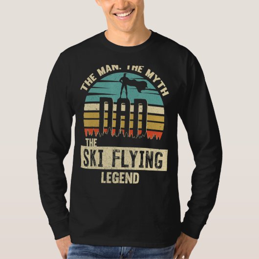 Man Myth Legend Dad Ski Flying T-shirt (Voorkant)