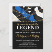 Man Myth Legend Thin Blue Line Police Retirement Kaart (Voorkant)