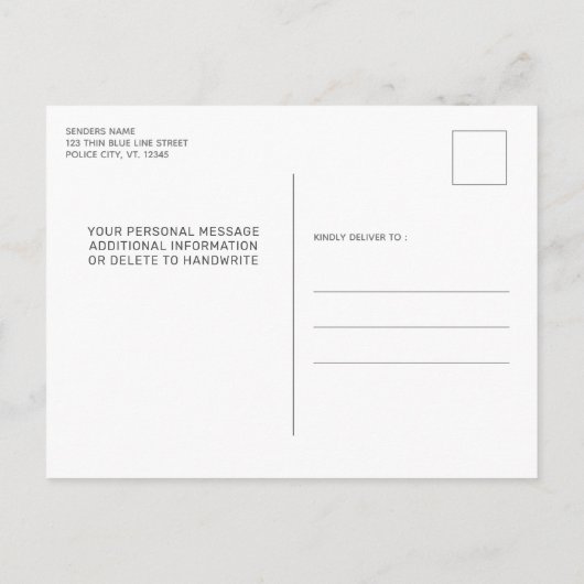 Man Myth Legend Thin Blue Line Police Retirement Uitnodiging Briefkaart (Achterkant)